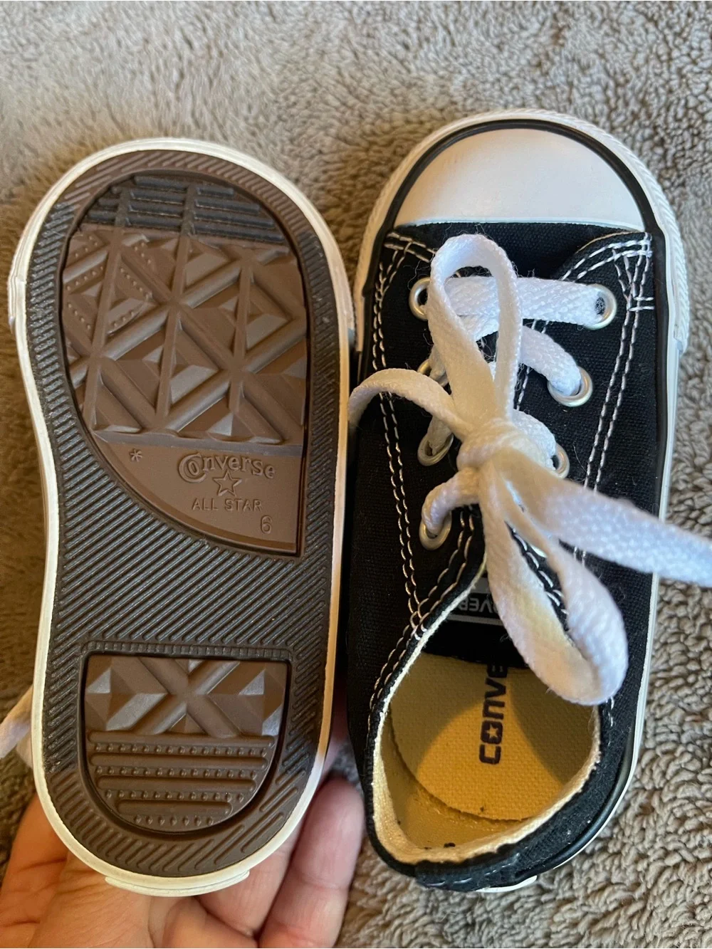 Converse Kids Black Canvas Low-Top Sneakers with White Laces